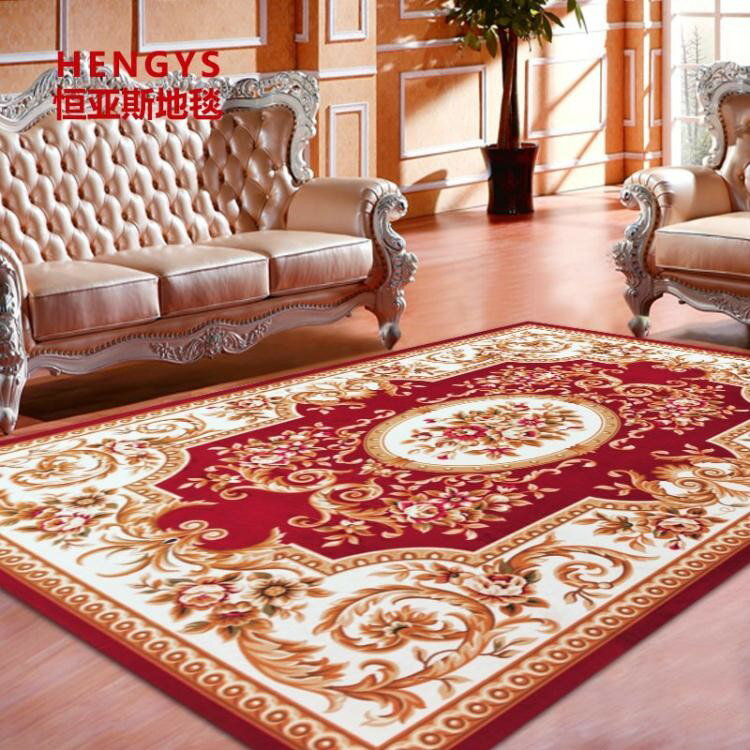 歐式地毯臥室客廳茶幾床邊地毯滿鋪北歐紅地墊可愛簡約美式可定制