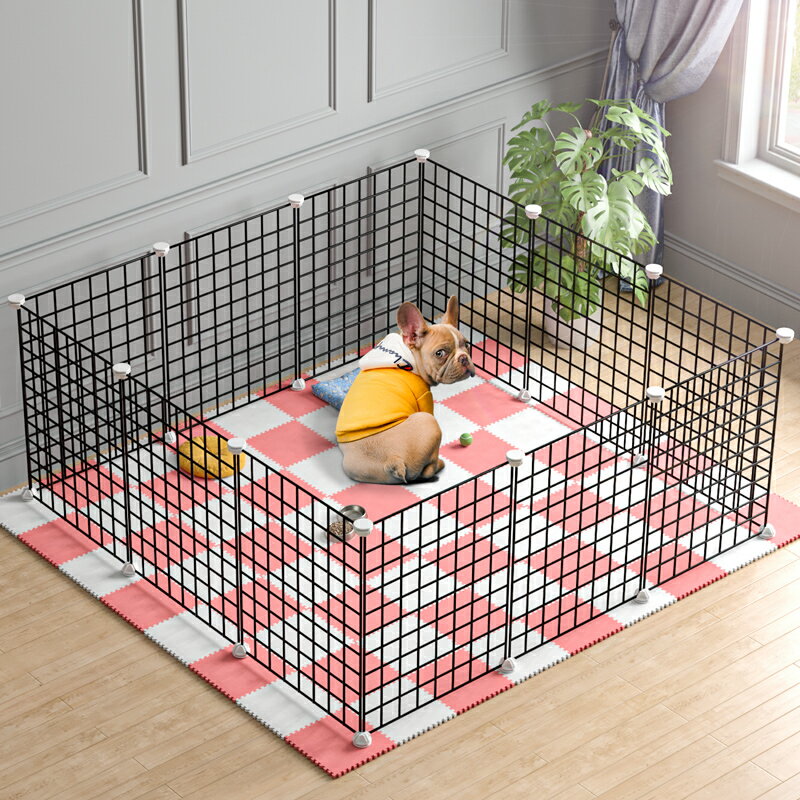 寵物籠 寵物圍欄小型犬泰迪兔子室內隔離門護欄貓柵欄DIY自由組合狗籠子『XY29542』