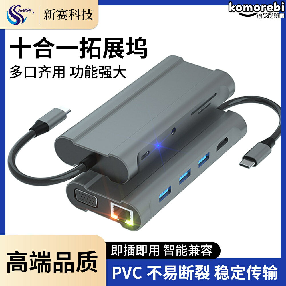 【高速千兆】Type-C擴充套件塢 USB擴展器 轉換器 集線器 分線器 讀卡器 網線介面 多口拓展 SD/TF卡槽 4K投屏 筆記本手機通用