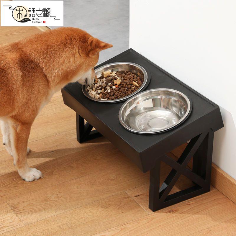 免運 現貨狗碗餵食碗雙碗中大型犬防打翻支架碗貓咪飯碗寵物碗狗狗不銹鋼碗