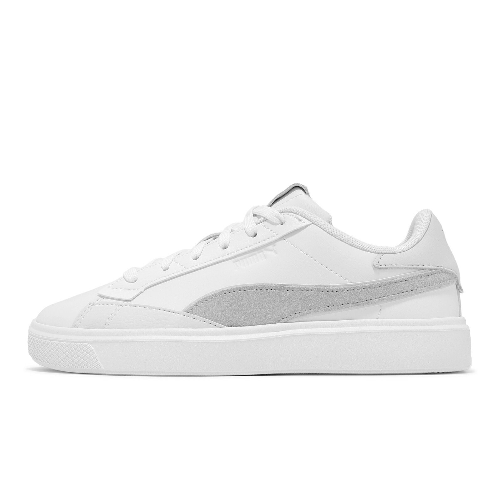 Puma 休閒鞋 Lajla PRM Wns 女鞋 白 灰 皮革 低筒 輕量 復古 小白鞋