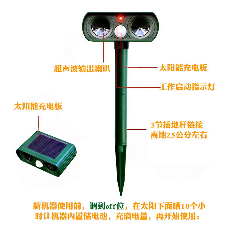 驅貓神器 動物驅趕器 室外驅貓 驅貓神器室外長效超聲波趕貓防貓驅趕野貓太陽能戶外動物驅趕器【MJ21672】