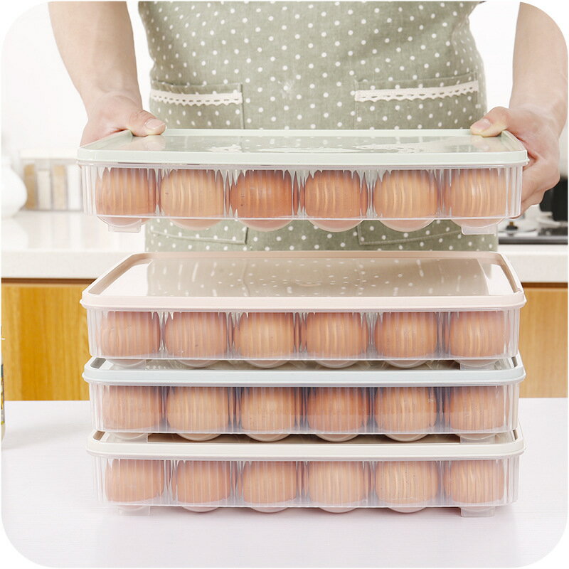 塑料雞蛋冰箱保鮮盒24格 便攜野餐雞蛋收納盒 雞蛋盒蛋托蛋格保鮮