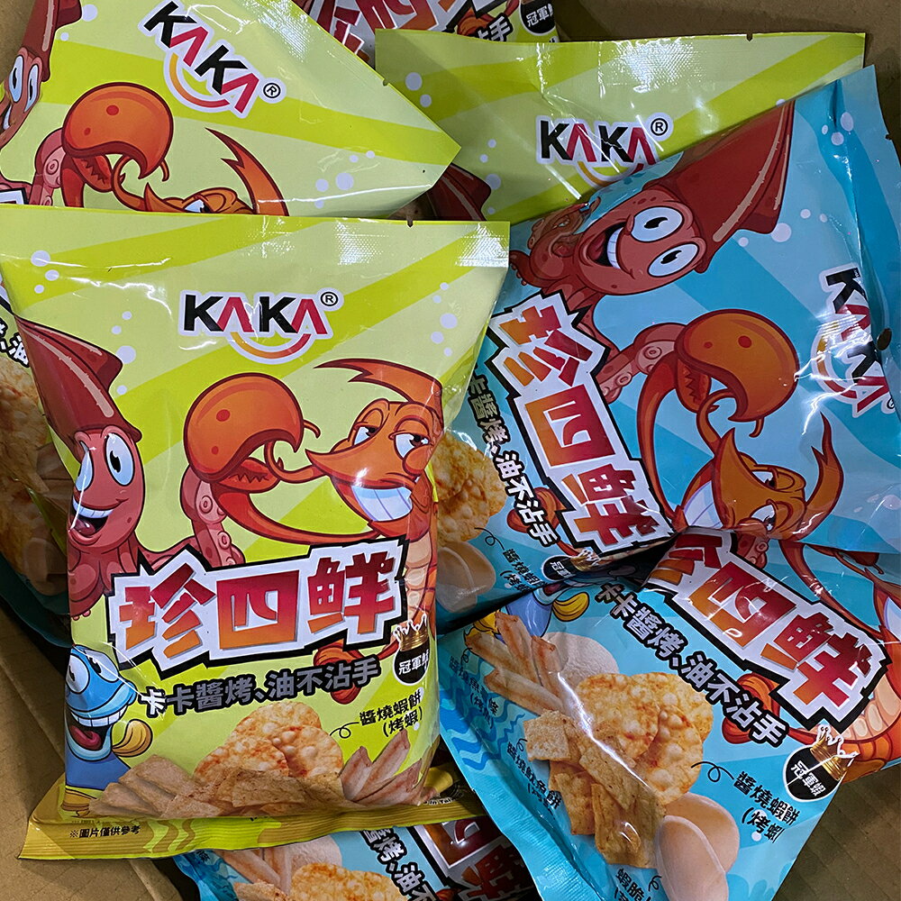 『熱銷🔥現貨！』 KAKA 海洋燒 珍四鮮 烤洋芋片 36g 冠軍魷創意包/冠軍蝦經典包 洋芋片 蝦餅 海鮮 零食 魷魚 1