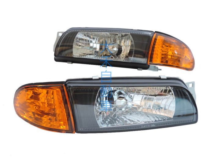 大禾自動車 黑底玻璃大燈 含 晶鑽 黃角燈組 DEPO製 適用 三菱 LANCER 92~96/5門 伯樂