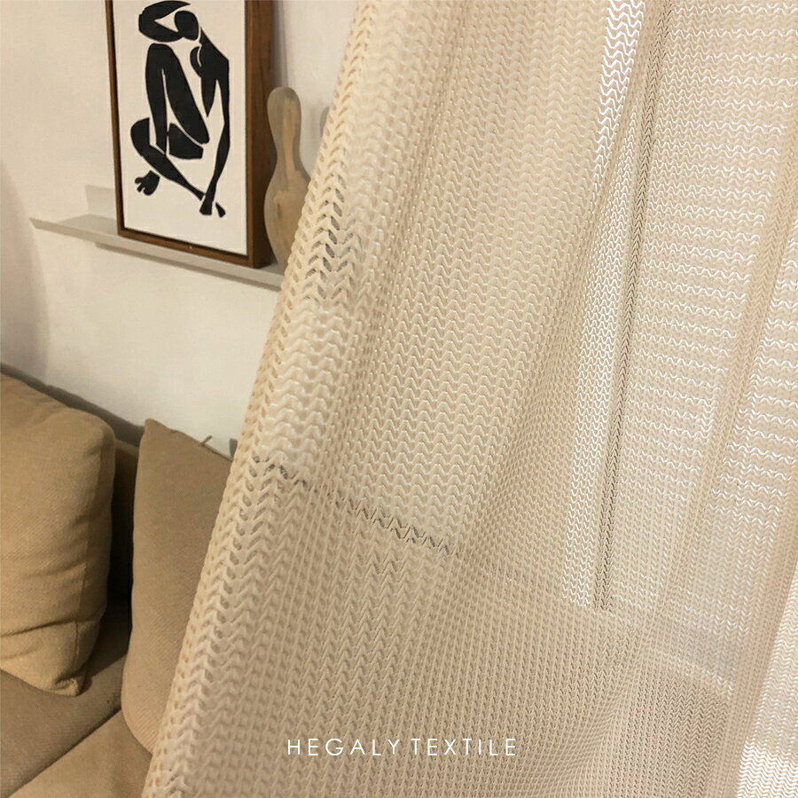 HEGALY｜淡香檳色窗紗灰色透光肌理韓式客廳溫柔光線氣質浪漫窗簾