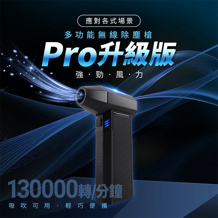 【OMyCar】升級版多功能無線除塵槍Pro (國家認證 一年保固) 充氣洗車 暴力渦輪風扇 手持強力風槍 暴力吹風 2