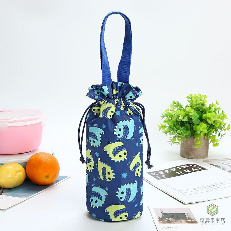 新款 束口 手拎水杯袋 保溫杯手提袋 燜燒壺套  保溫桶袋  手提便攜水壺袋 卡通