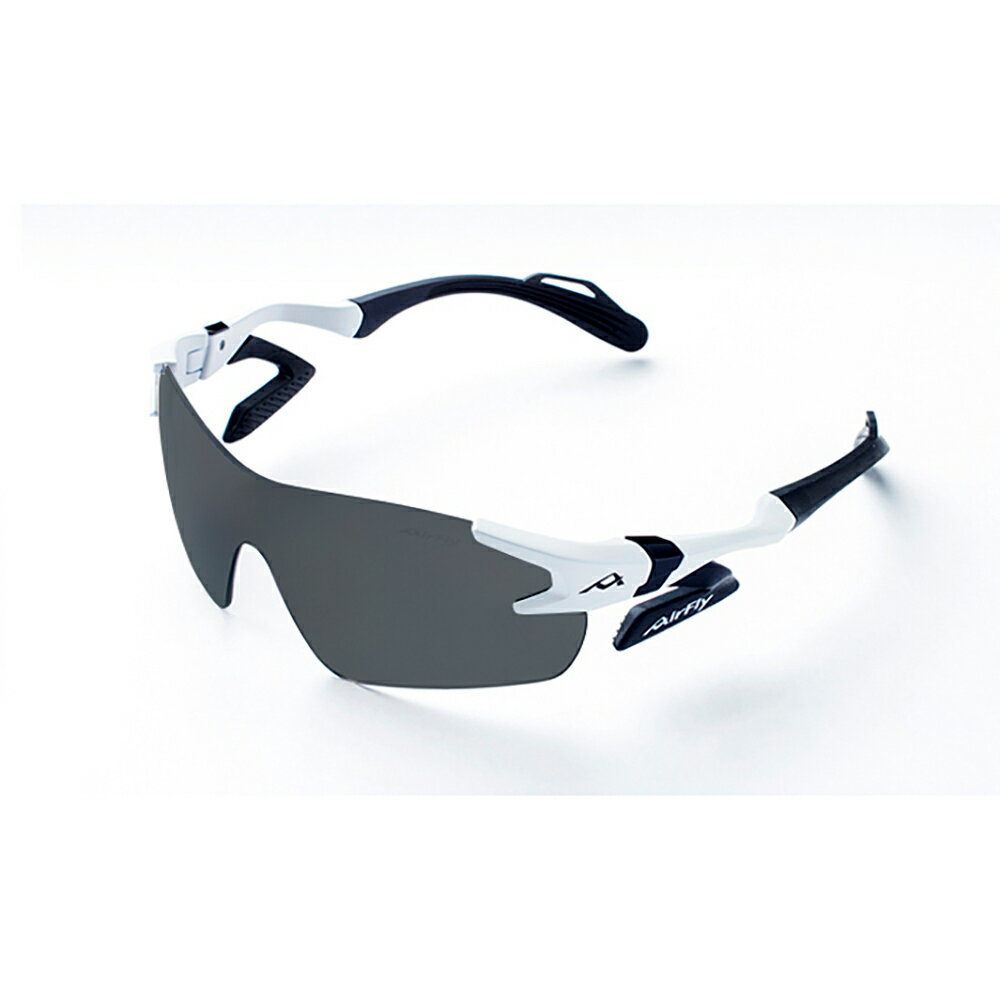 【Airfly】AF301-C2-P 無鼻墊運動太陽眼鏡 偏光灰鏡片 經典白/黑