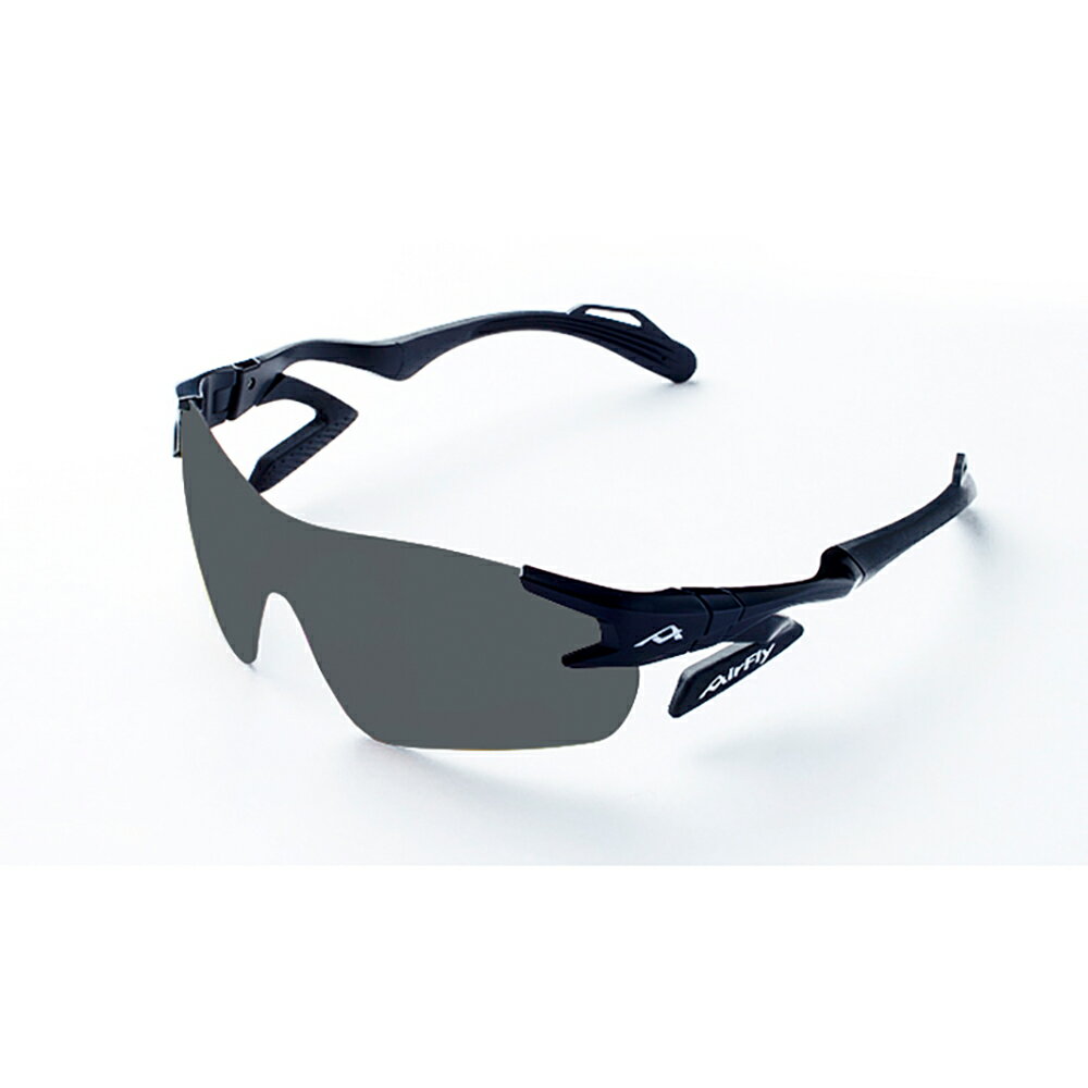 【Airfly】AF301-C3-P 無鼻墊運動太陽眼鏡 偏光灰鏡片 經典黑