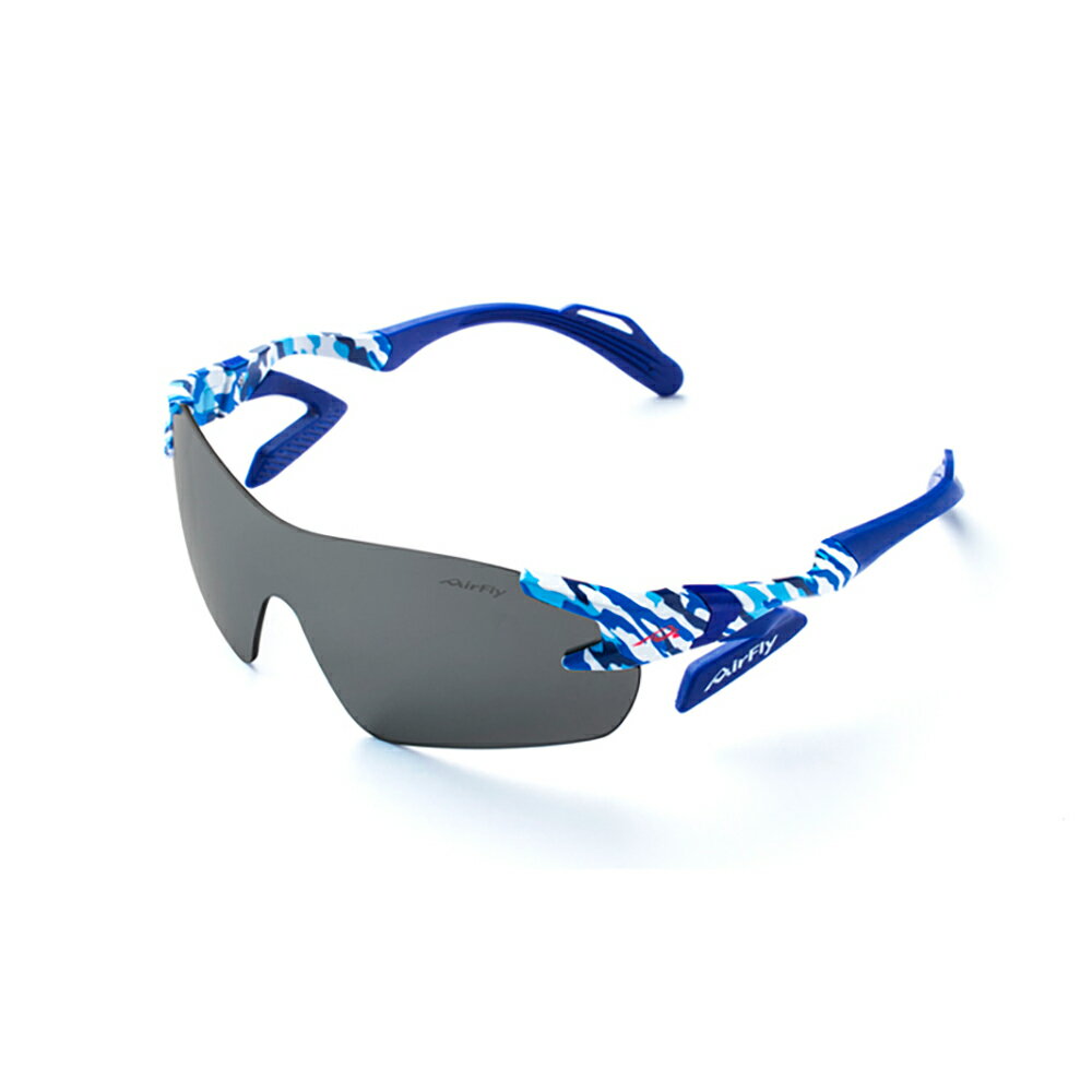 【AirFly】AF301-C4-P 無鼻墊運動太陽眼鏡 偏光灰鏡片 迷彩藍