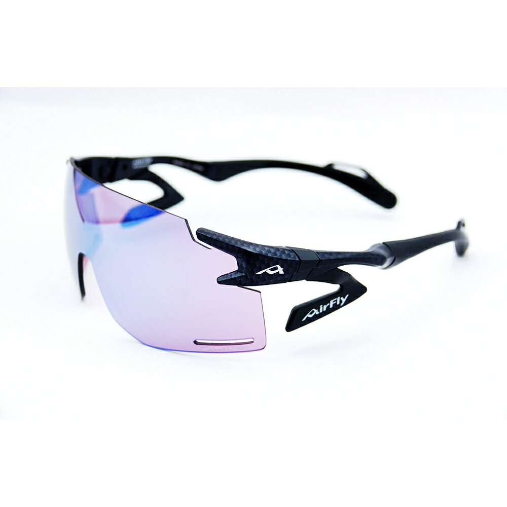 【Airfly】AF301-C2BK_Carbon style 無鼻墊運動太陽眼鏡 高對比鏡片 碳纖維卡夢風格 射手專用特別版配色