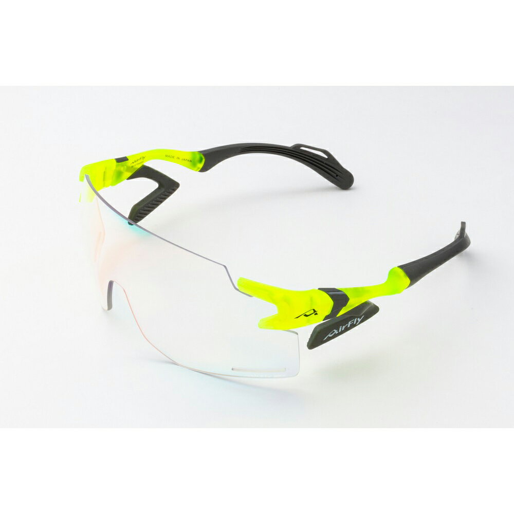 【AirFly】AF301BK-C31 無鼻墊運動太陽眼鏡 粉紫金水銀感光變色鏡片 螢光黃/灰