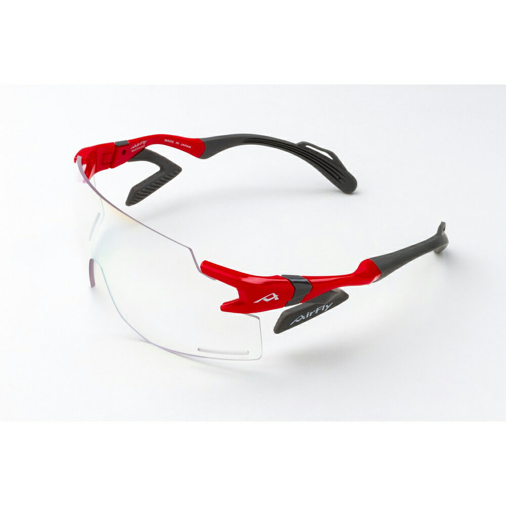 【AirFly】AF301BK-C6 無鼻墊運動太陽眼鏡 藍水銀感光變色鏡片  經典紅/灰