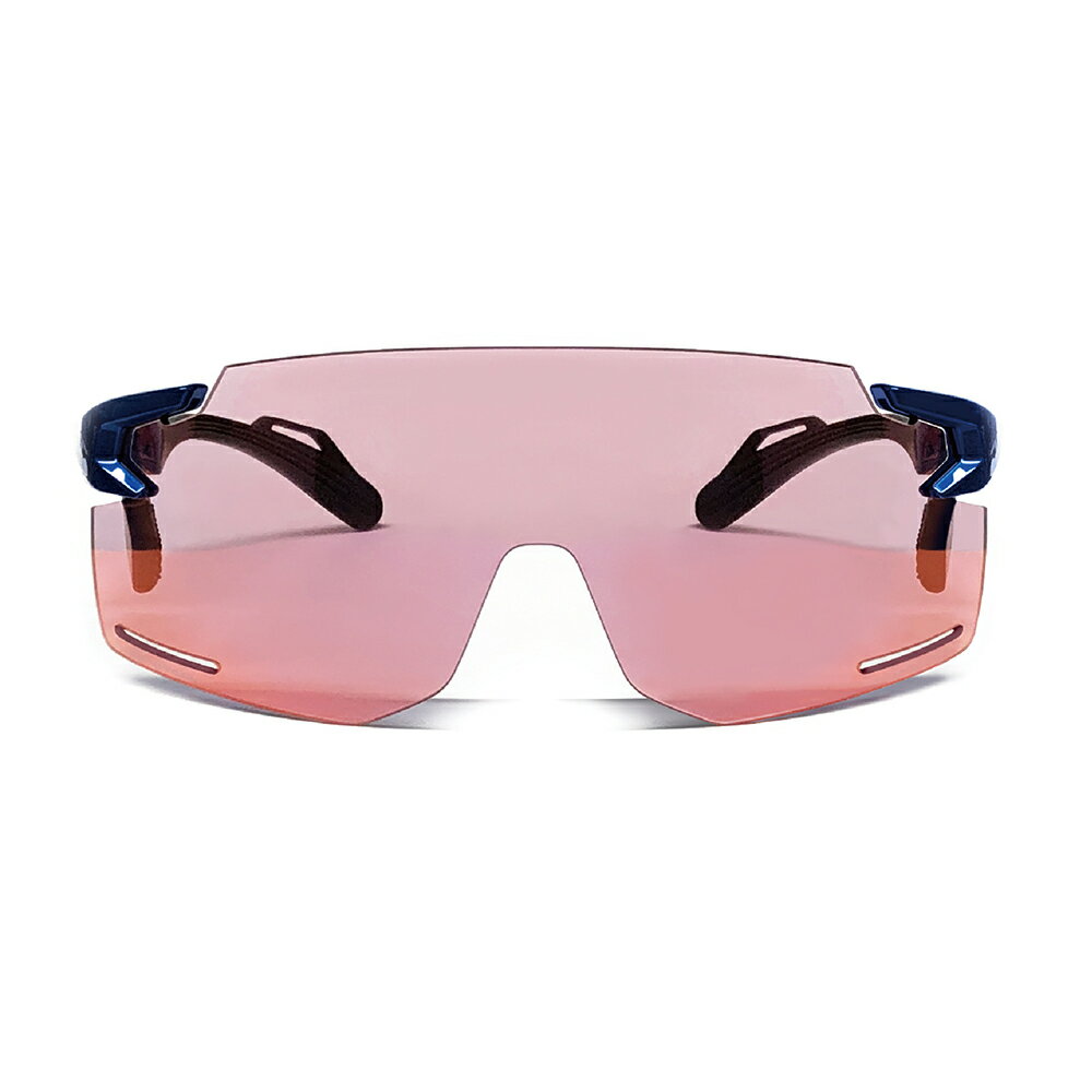 【AirFly】AF301TR-C5 無鼻墊運動太陽眼鏡  真・究極防霧 越野透粉色鏡面鏡片 經典藍/黑  甲斐大貴同款 1