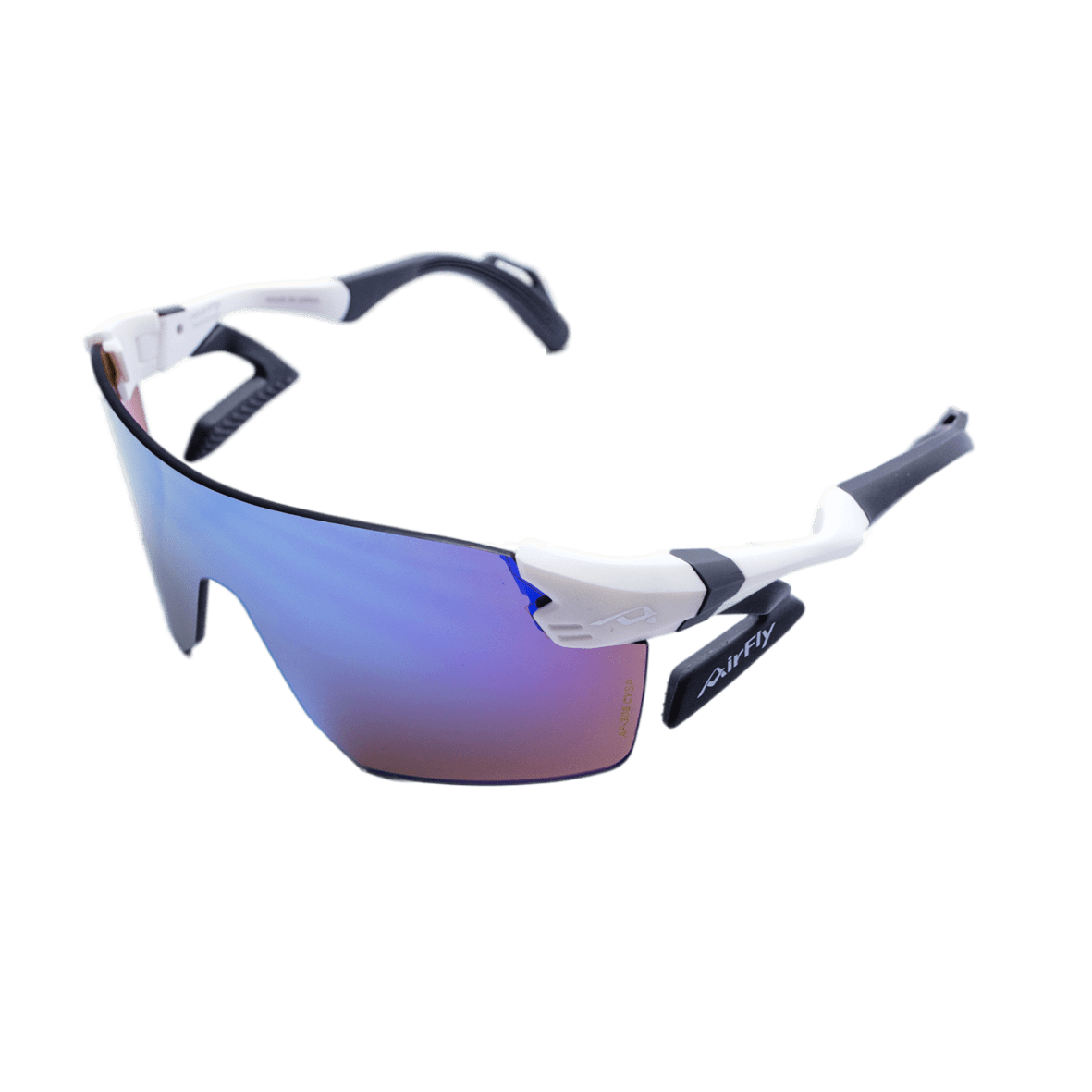 【Airfly】AF305CYSP-C2 無鼻墊運動太陽眼鏡  藍紫色水銀鍍膜  消光白/灰黑 1