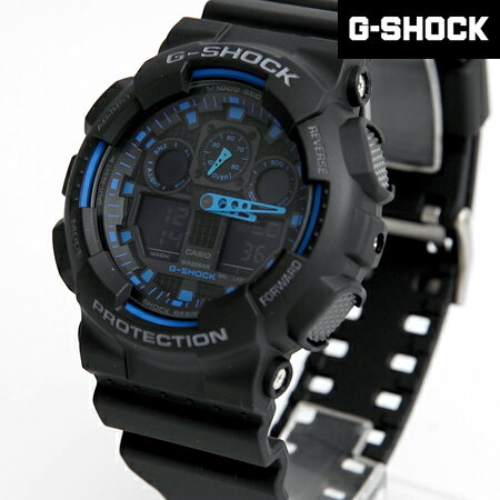 G-SHOCK 黑藍大錶框雙顯手錶 柒彩年代【NECG22】casio