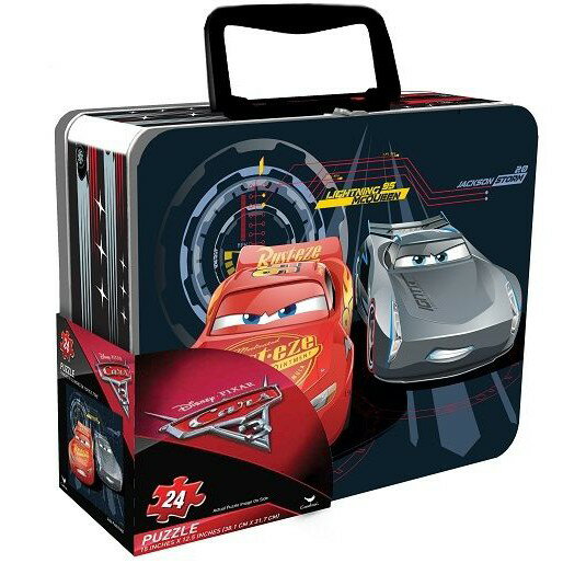 出清正品【Cars3閃電再起】手提小鐵盒益智拼圖