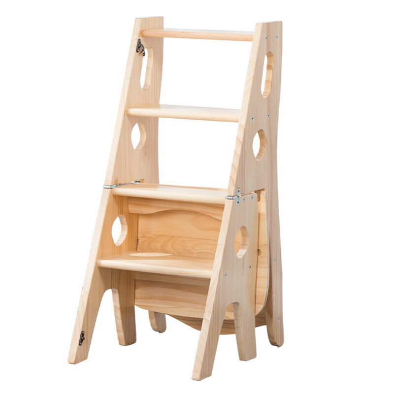 折疊梯子實木家用折疊梯椅子室內兩用人字樓梯椅四步梯凳子獨立站