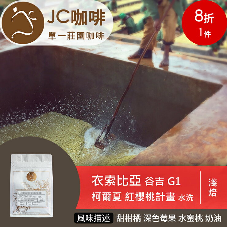 衣索比亞 谷吉 柯爾夏 紅櫻桃計畫 G1 水洗 咖啡豆1包│淺焙【JC咖啡】半磅(230g) 莊園咖啡 新鮮烘焙