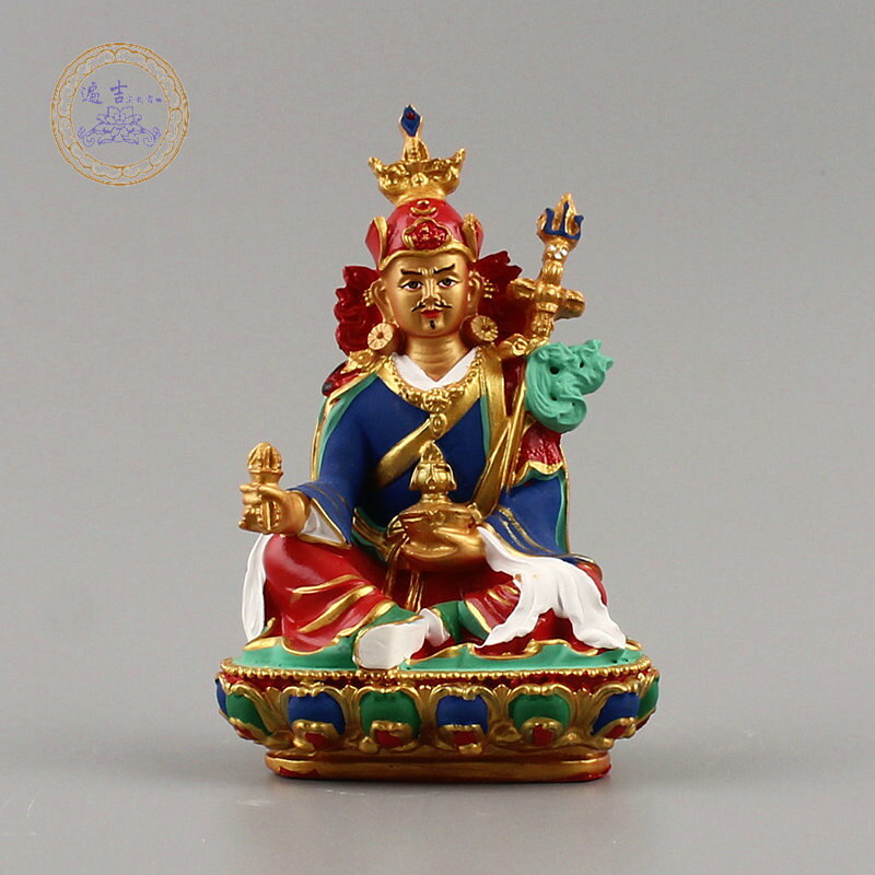 蓮花生大士祖師像藏傳密宗彩繪小佛像神像佛教隨身佛像擺件包郵價