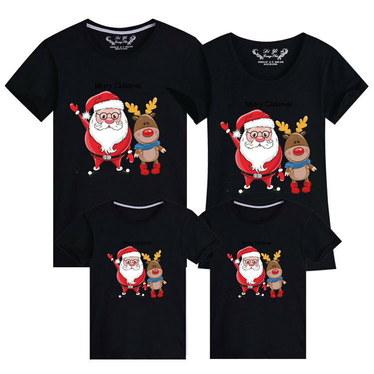 親子裝 純棉T恤 短袖T恤 聖誕節 聖誕老人 短T 全家福 團體服 童裝一家三口 一家四口 全家裝 母女裝 班服 櫻桃嚴選 2