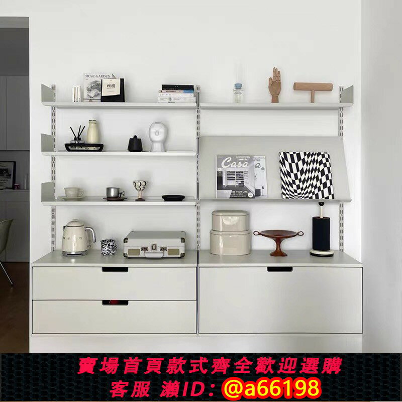 【臺灣公司 可開發票】簡約ins風軌道書架多層墻上壁掛式置物架餐邊懸浮吧臺收納櫃裝飾