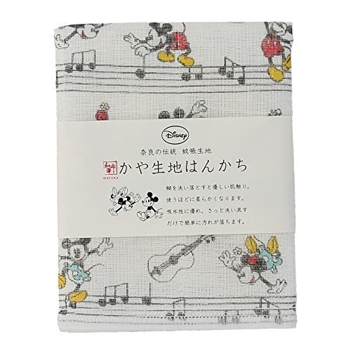 【震撼精品百貨】Micky Mouse_米奇/米妮 ~日本Disney迪士尼 日本製紗布巾 手帕-米奇音符*11361