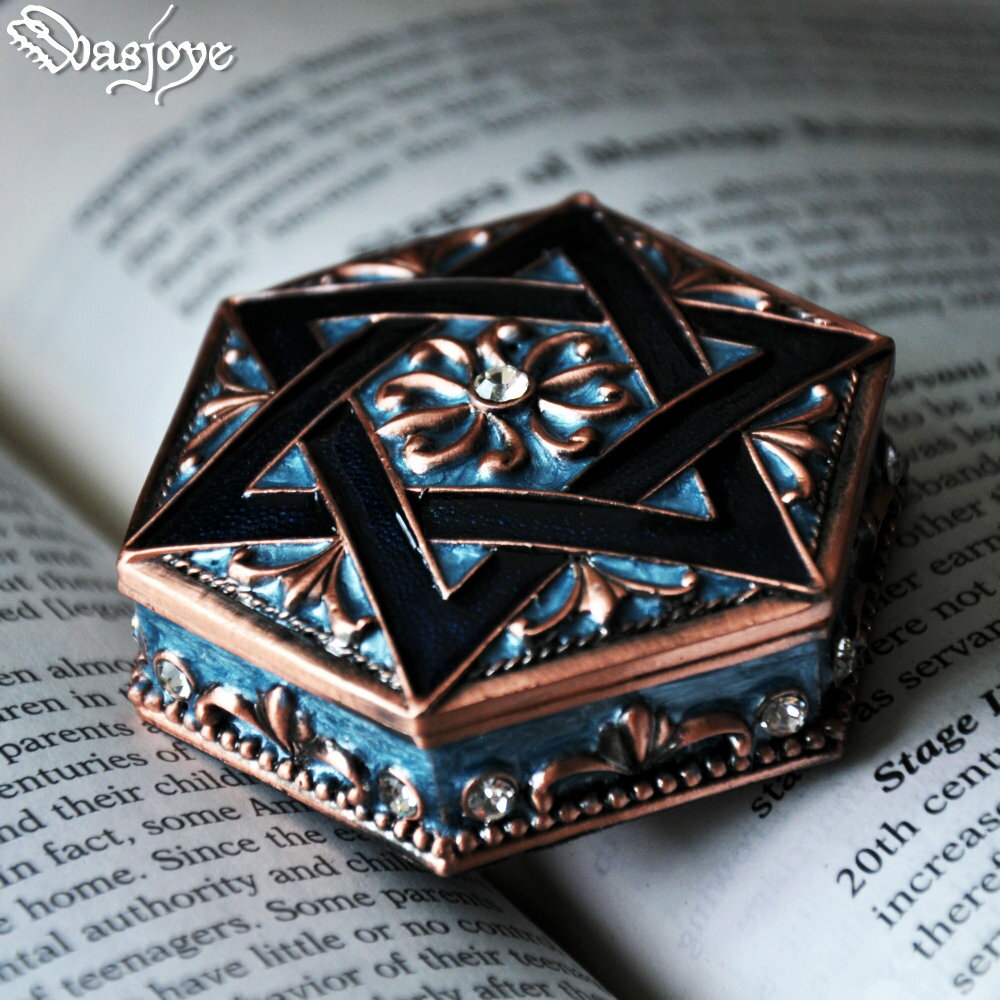 Wasjoye六芒星復古歐式公主首飾盒信物盒珠寶戒指飾品收納盒禮物