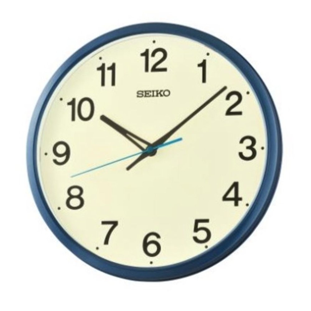 seiko SK037 精工鐘 (QHA019L) 基礎米白籃框簡約數字圓形掛鐘 33.5*4.6cm｜樂天領券現折★全館特惠中★指定刷卡回饋10%