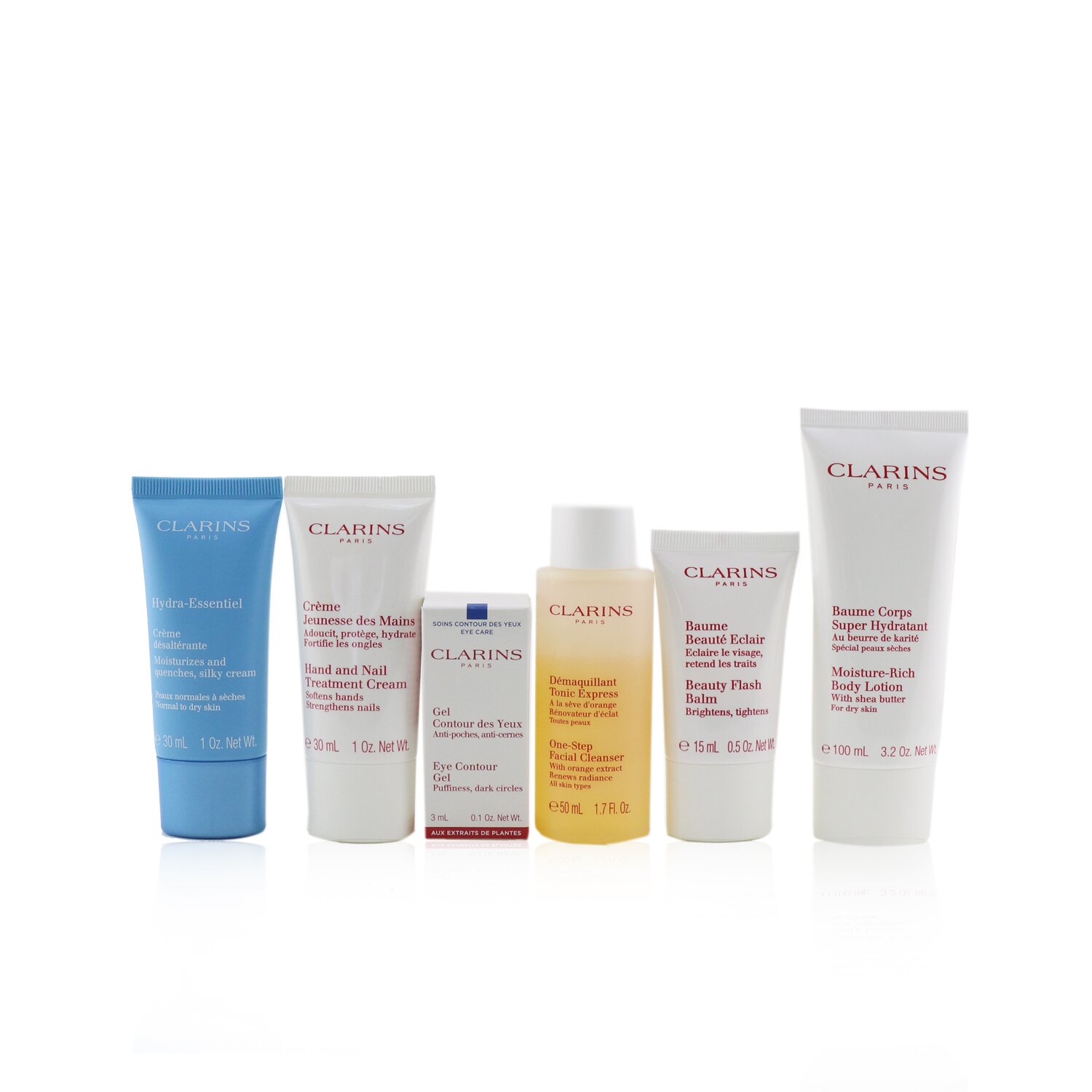 克蘭詩 Clarins - Head-to-Toe 保濕套裝：洗面奶+眼部凝膠+美容保濕霜+保濕乳霜+潤膚露+護手霜…
