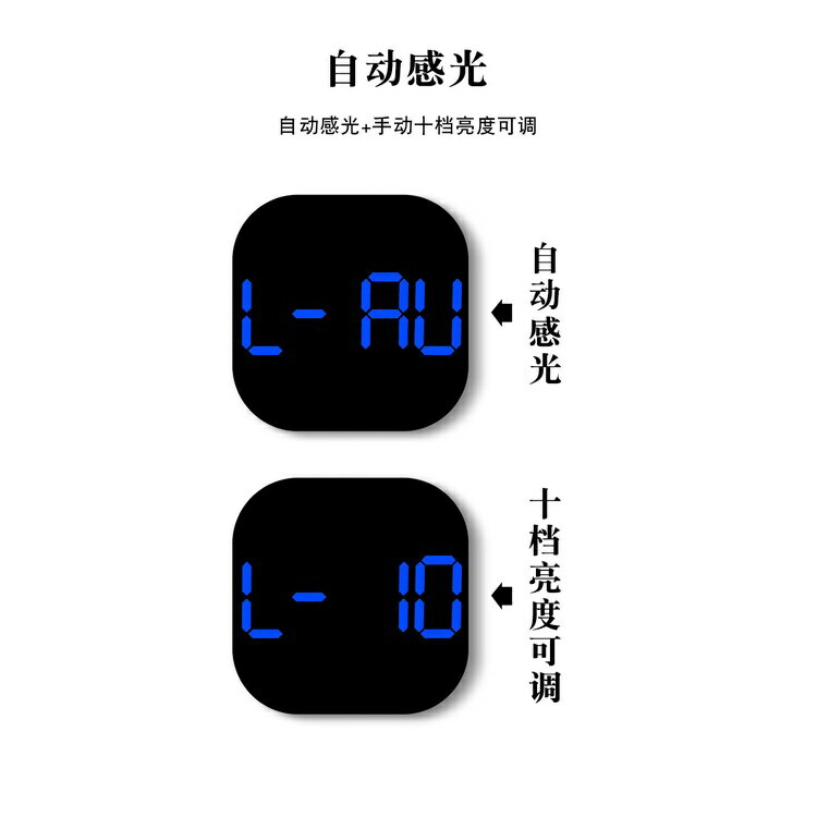 大屏高清時鐘 多功能掛鐘 方形LED彩色鍾 大號電子鐘掛牆 鬧鐘 客廳倒數計時器 房掛鐘 3