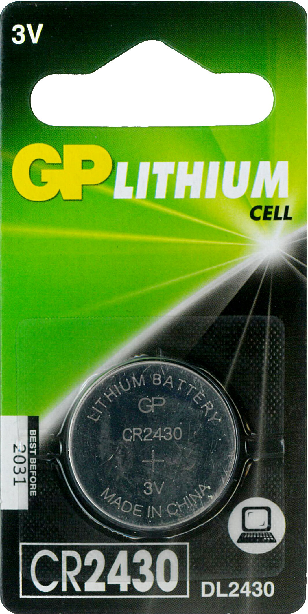 GP 超霸 鈕型鋰電池 CR2430 3V 1入