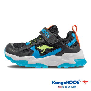 KangaROOS美國袋鼠鞋 童款TERMINATOR 潮流復古造型 運動鞋 [KK21110] 黑藍【巷子屋】