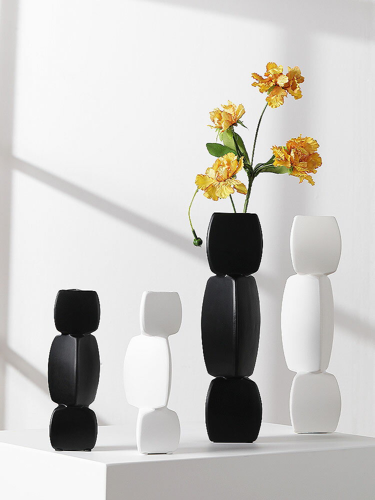 北歐風創意陶瓷花瓶擺件現代簡約家居客廳玄關電視柜樣板房裝飾品