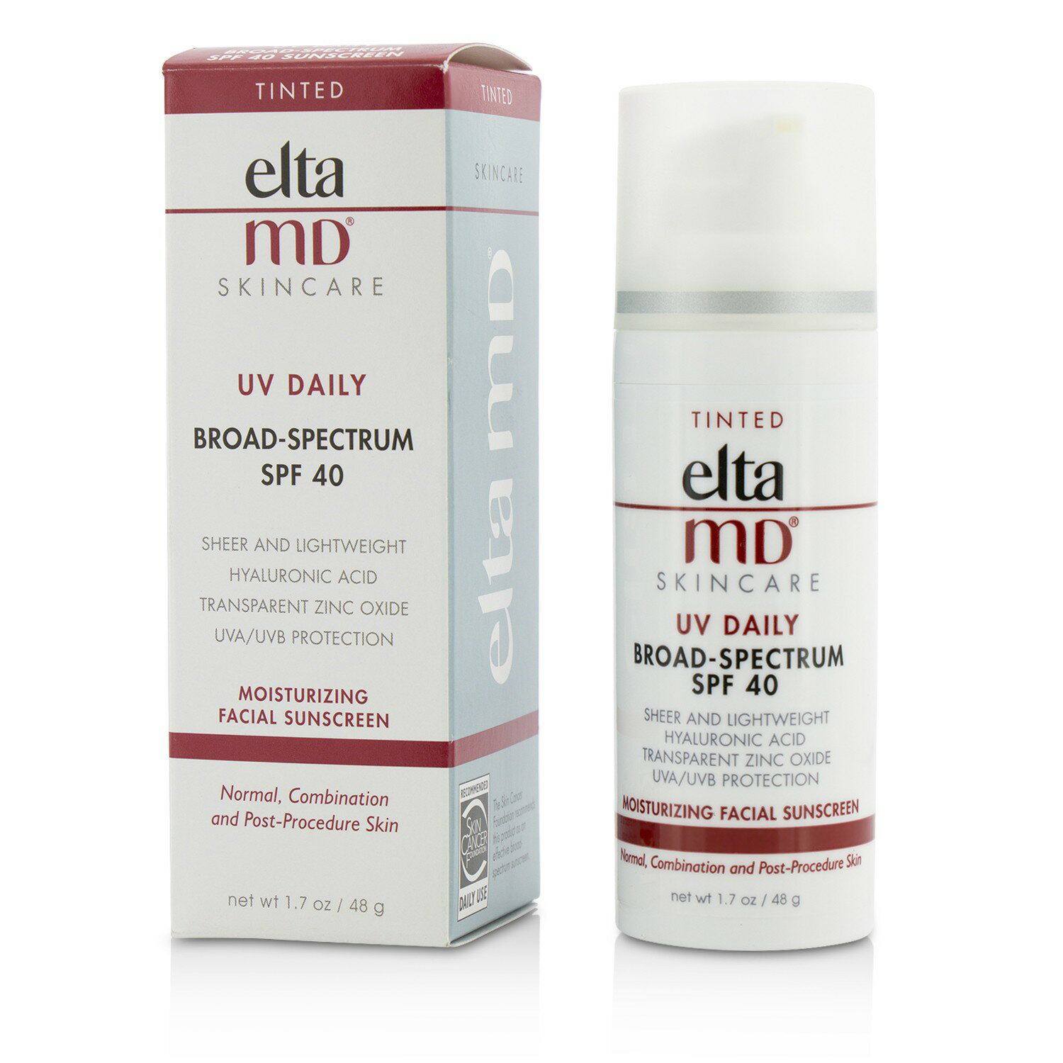 創新專業保養品 EltaMD - 全日修復防曬霜 SPF 40 (適合中性, 混合性和手術後肌膚) - 潤色