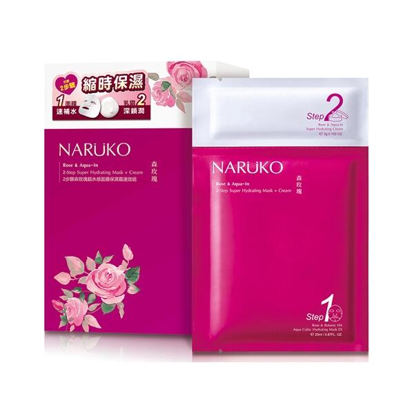 NARUKO 2步驟森玫瑰超水感面膜保濕霜速效組(4片入『Marc Jacobs旗艦店』D269096