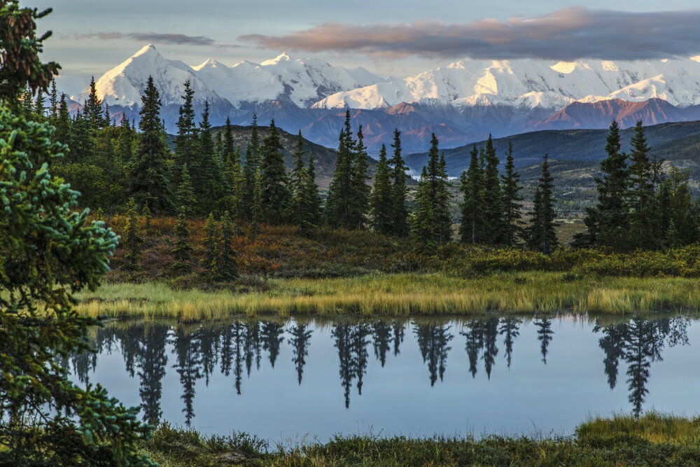 Posterazzi: Scenic sunrise view over Mt Brooks and the Alaska Range ...