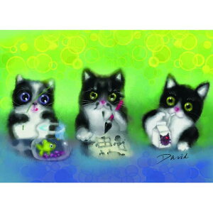25-014大衛畫貓系列-賓士貓 狂想曲 520片拼圖(台灣製)