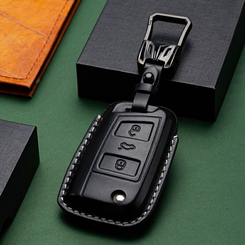 Volkswagen 福斯鑰匙套 Golf Tiguan T-Roc T-Cross GTI 真皮鑰匙套 頭層牛皮鑰匙包