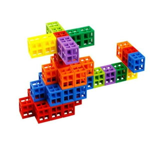 六面空心方塊積木幼兒園早教動腦益智力兒童塑料創意奇思拼插玩具