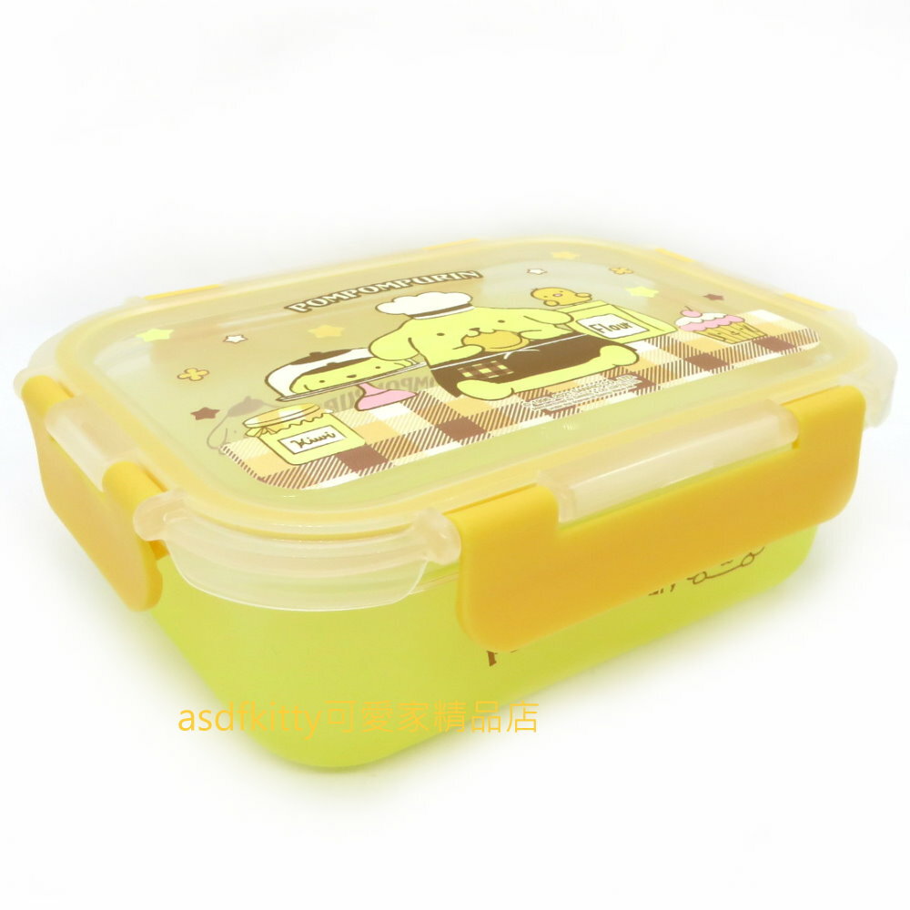 asdfkitty*布丁狗樂扣型玻璃保鮮盒/便當盒/餐盒-640ML-外層矽膠塗層.防滑耐衝擊-香港正版商品