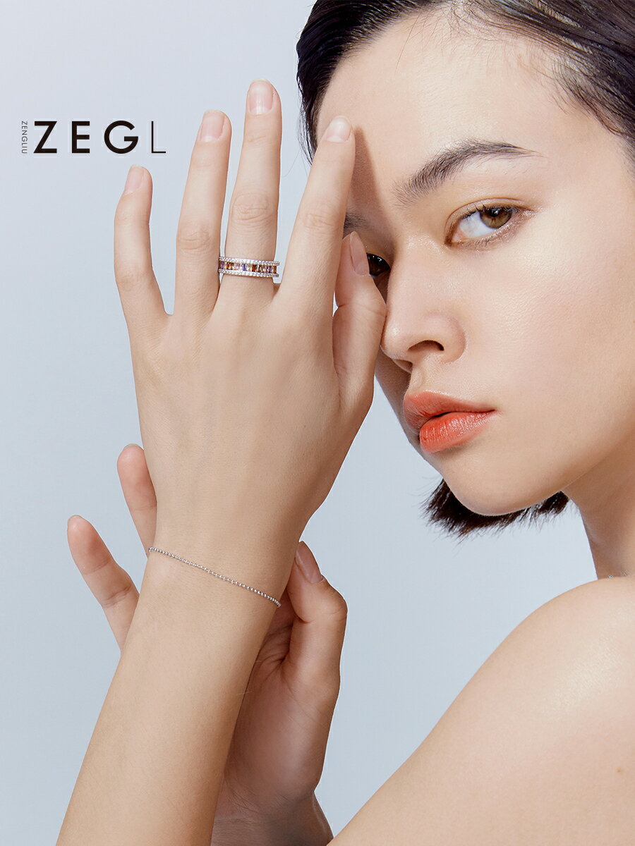 ZENGLIU日系輕奢彩色戒指女ins潮復古冷淡風小眾設計網紅食指戒指