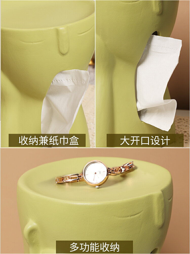 創意藝術紙巾盒ins風擺件客廳托盤輕奢茶幾餐桌餐巾抽紙盒裝飾品 4