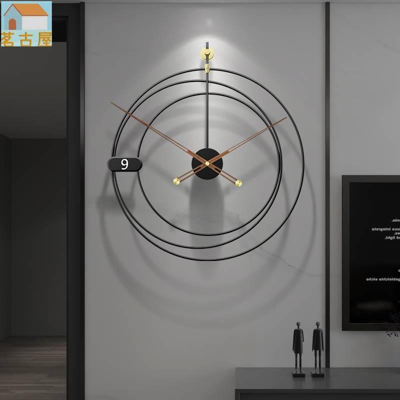 北歐簡節裝飾掛鐘 客廳玄關墻上裝飾時鐘 金屬精美創意鐘錶