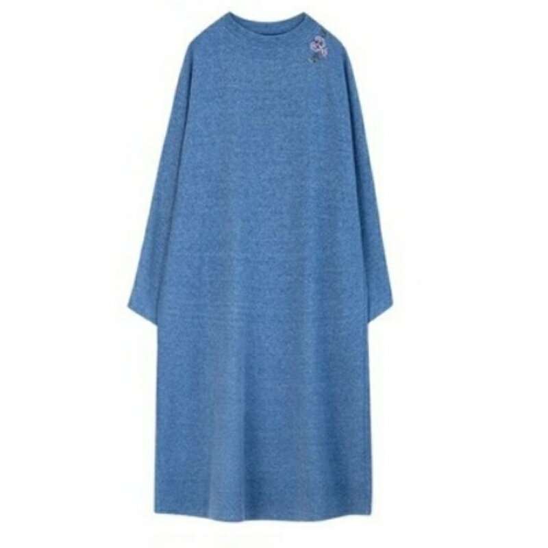 現貨+預購 女連身裙長袖洋裝大尺碼長裙連衣裙A字裙休閒大碼女裝-棉質針織寬鬆女裙子2色74kc90【獨家進口】【米蘭精品】