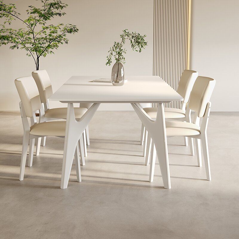 【限時優惠】北歐奶油風巖板餐桌椅組合現代簡約飛鳥餐桌家用小戶型吃飯桌子