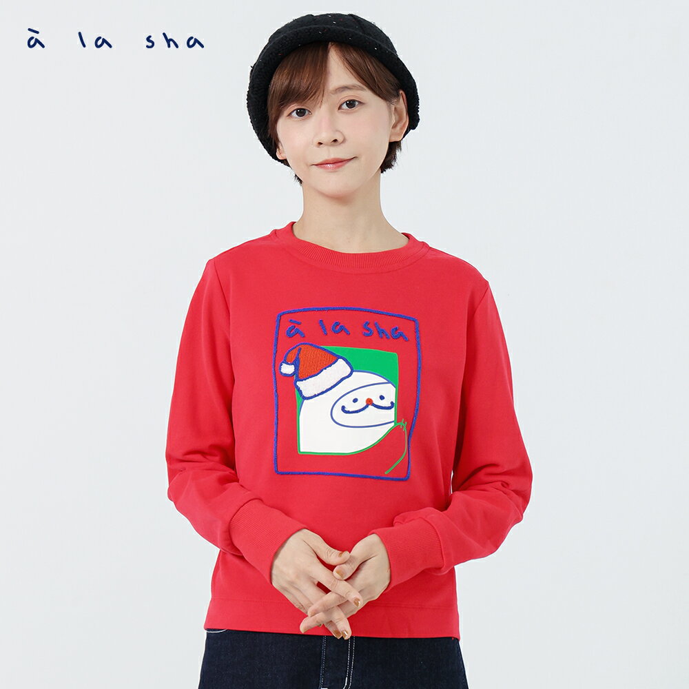 a la sha 聖誕抹茶圓領長袖T恤