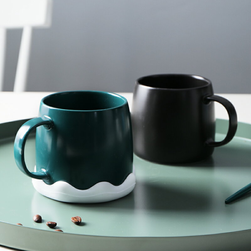 陶瓷咖啡杯家用馬克杯北歐ins帶蓋杯子喝水早餐牛奶杯情侶杯一對