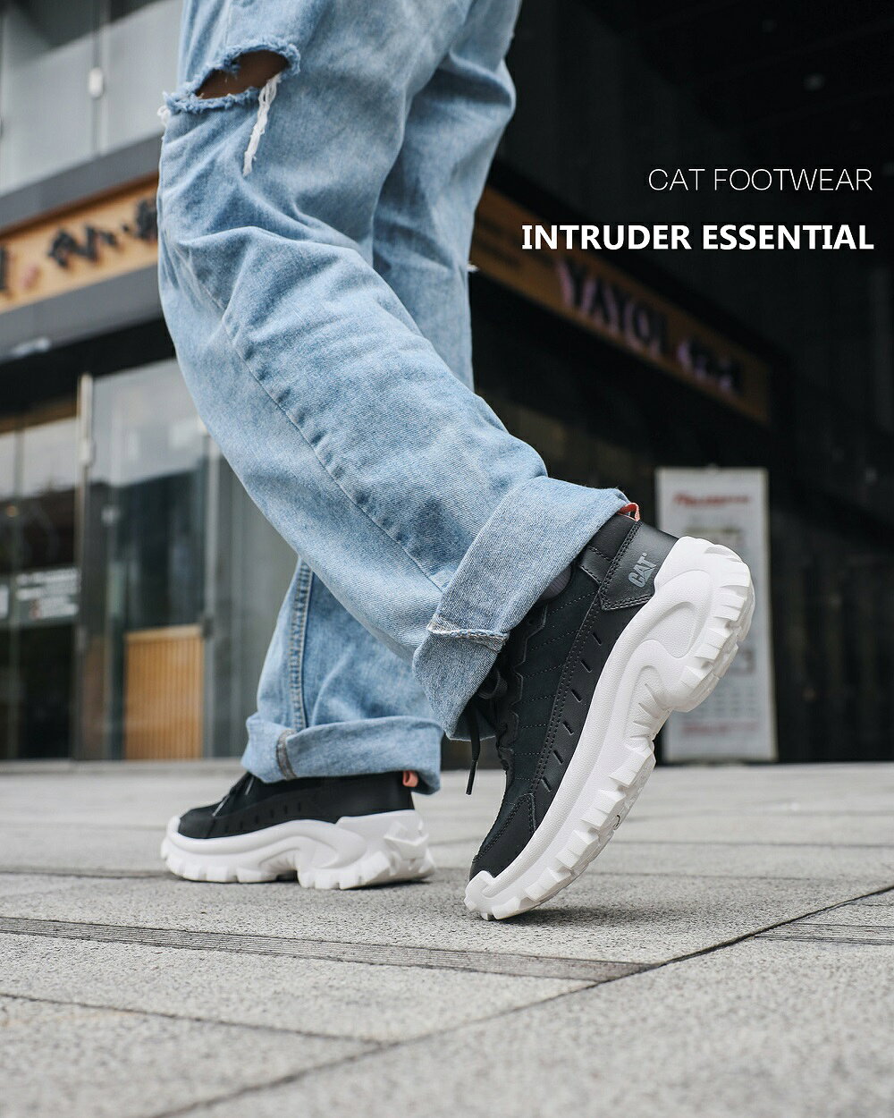 CAT INTRUDER ESSENTIAL 街頭老爺復古休閒鞋 女鞋-俐落黑 6